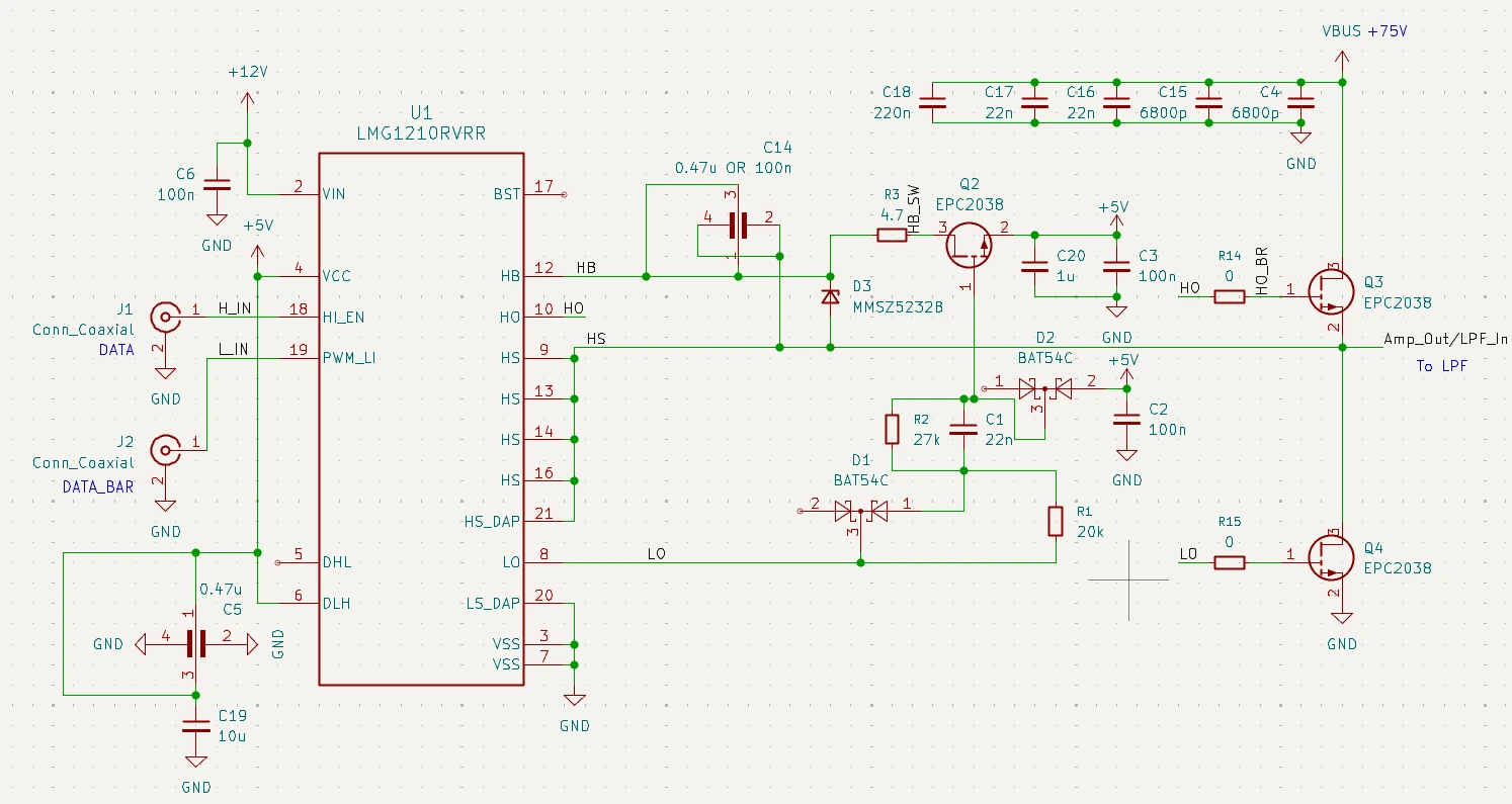 Schematic of the class-D amplifier power stage