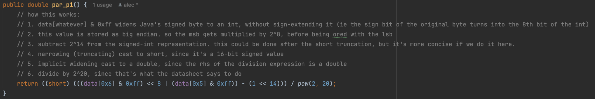 Sign extension in Java